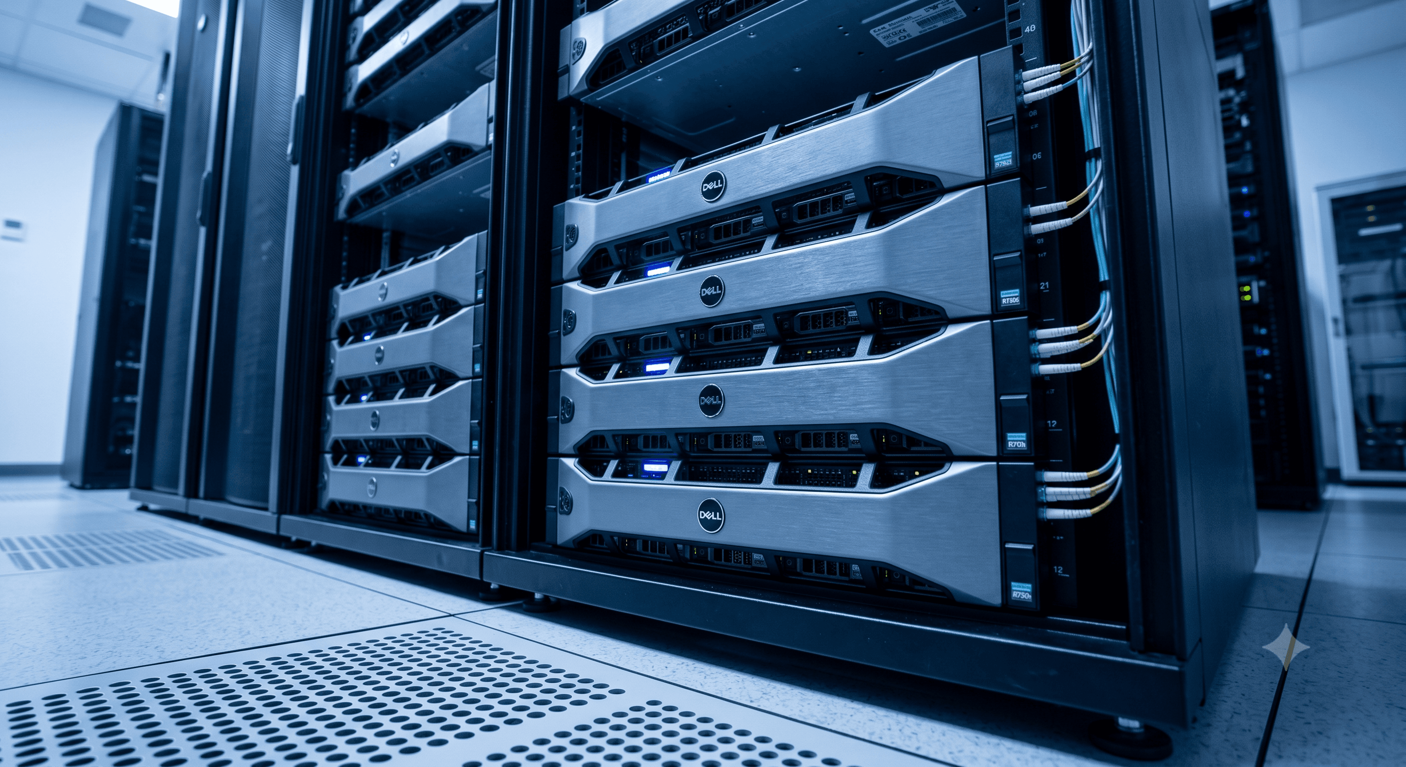 Rack de servidores Dell em datacenter